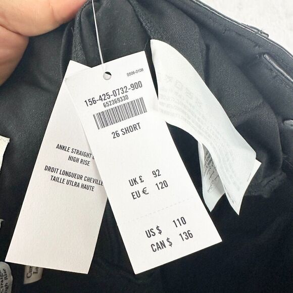 Abercrombie & Fitch Curve Love Vegan Leather Ankle Straight Pant 2 Short NWT - Picture 11 of 12